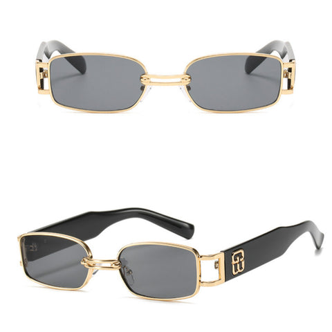 Fashion Retro Small Frame Rectangular Shades Unisex Sunglasses